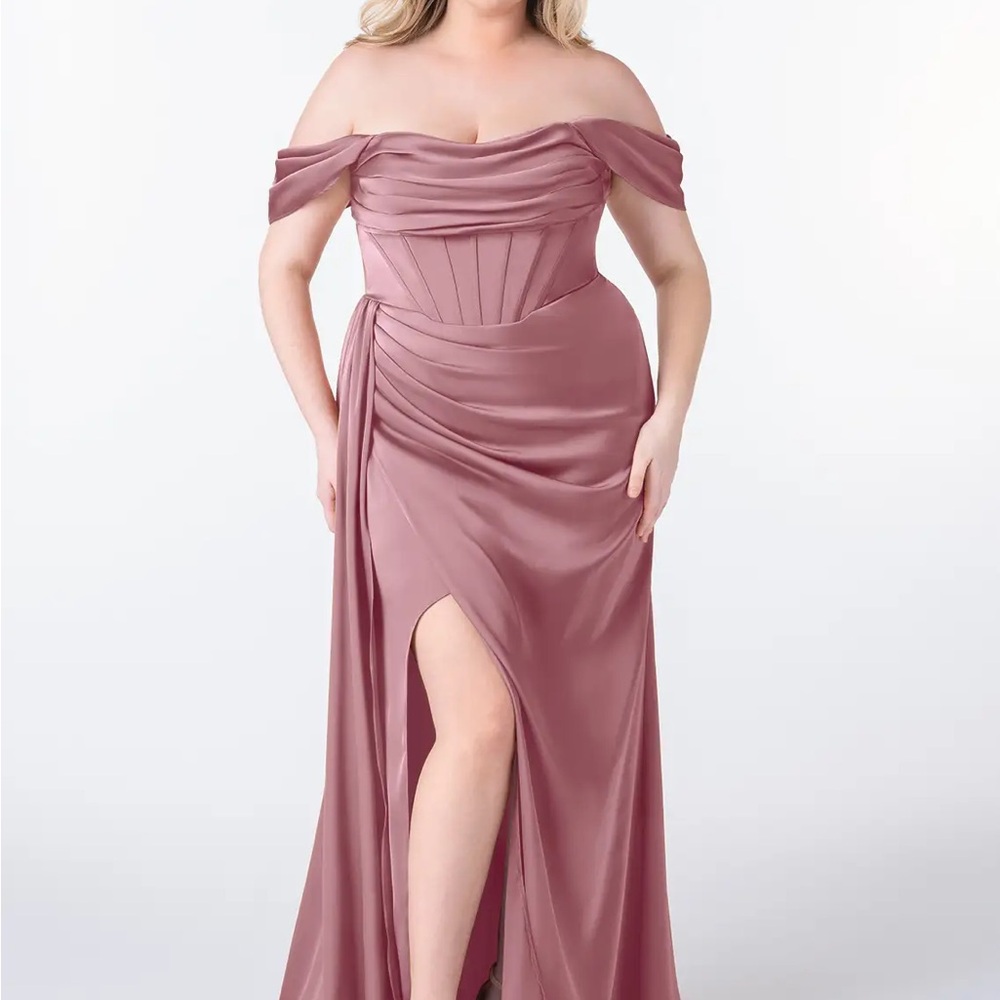 Azazie Strapless Mauve Gown